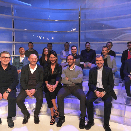 Il gruppo di Salsasio in  diretta lo scorso anno alla Domenica Sportiva con la presentatrice Giorgia Cardinaletti