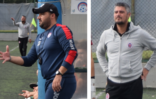 Rosario Ligato, tecnico del Lucento, e Antonio De Gregorio, coach del Vanchiglia