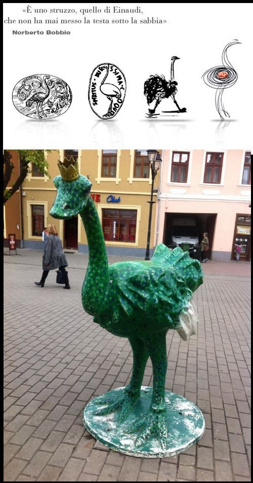 Lo struzzo: il simbolo che unisce la città romena di Bistriza Nasaud e la casa editrice Einaudi di Torino