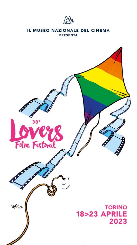 Logo Lovers Film Festival a forma di aquilone arcobaleno