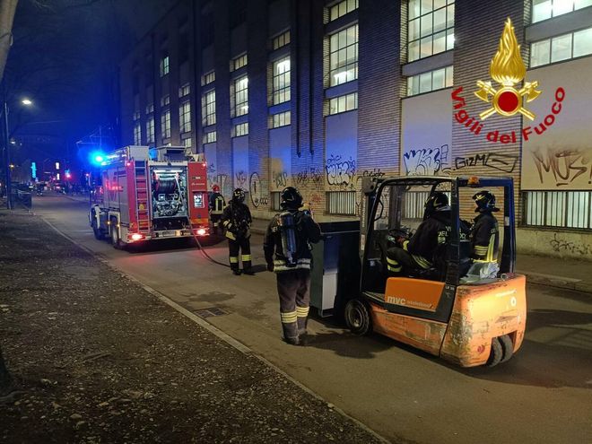 L'intervento dei Vigili del fuoco al Politecnico