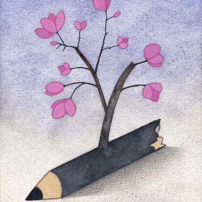 Aprile (illustrazione di Angelo Ruta, dicembre 2023)