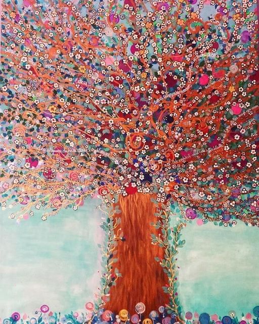 &quot;L'albero della Pace e della Poesia&quot; (acrilico, matite, pennarelli) - Valentina Sassano, 2022