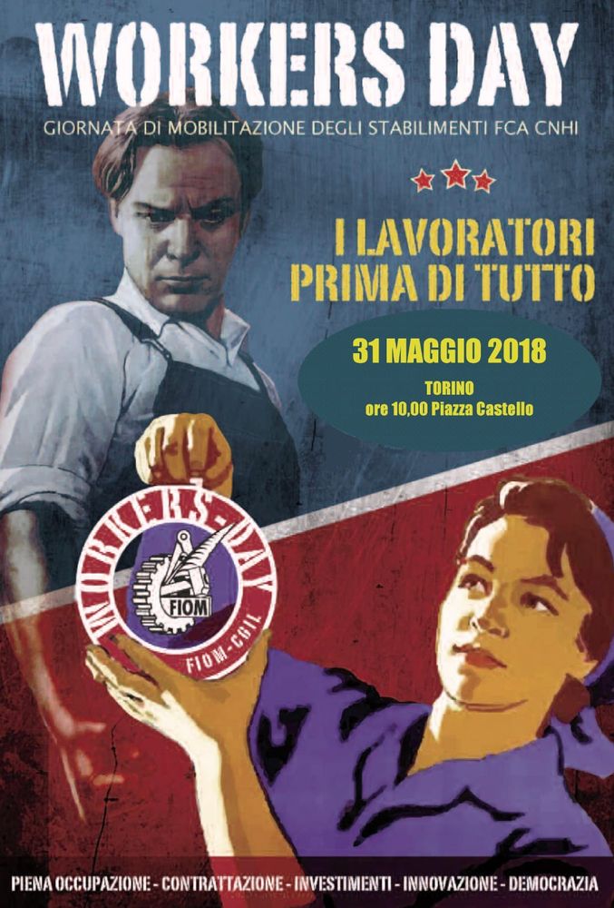 Una mattinata &quot;calda&quot; per il lavoro a Torino, tra Fedex-Tnt e il &quot;Workers day&quot; di FCA