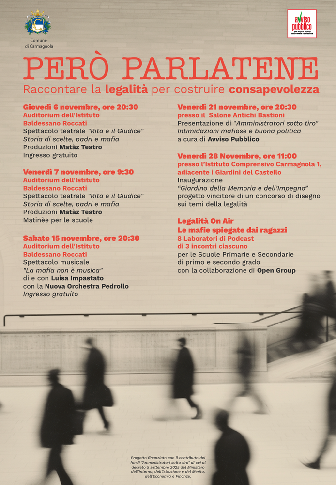 La locandina con gli eventi in programma