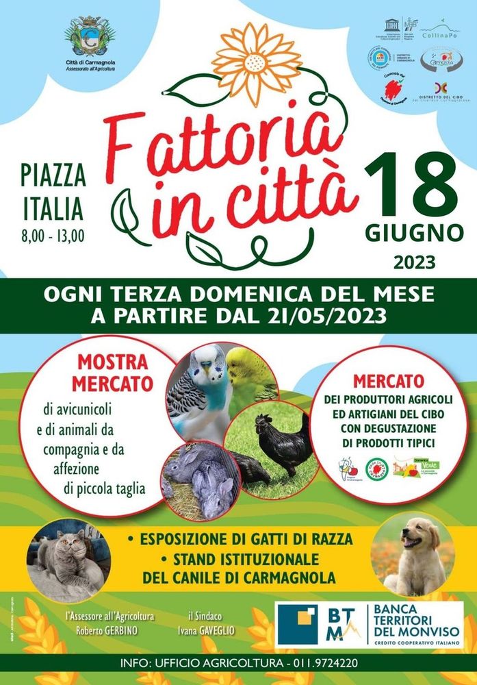 Domenica a Carmagnola torna l'appuntamento con Fattoria in Città