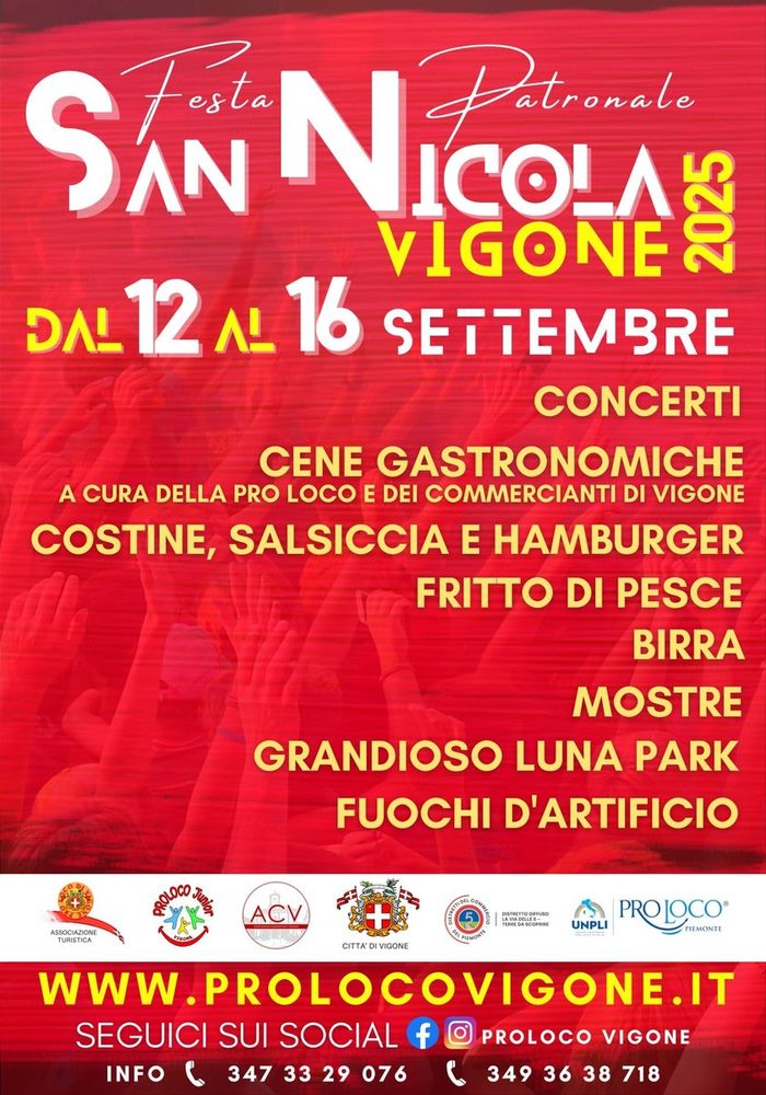 Vigone celebra San Nicola: cinque giorni di spettacoli, musica e sapori