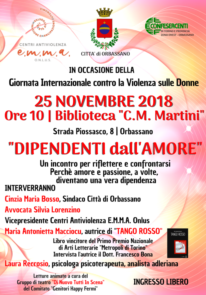 Orbassano, domenica 25 “Dipendenti dall’amore”, un incontro per riflettere Orbassano, domenica 25 “Dipendenti dall’amore”, un incontro per riflettere