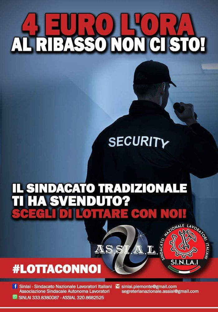 "Quattro euro all'ora non ci sto": la protesta degli operatori di vigilanza "Quattro euro all'ora non ci sto": la protesta degli operatori di vigilanza
