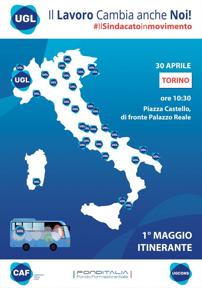 A Torino arriva il tour nazionale dell’Ugl “Il Lavoro Cambia anche Noi!”