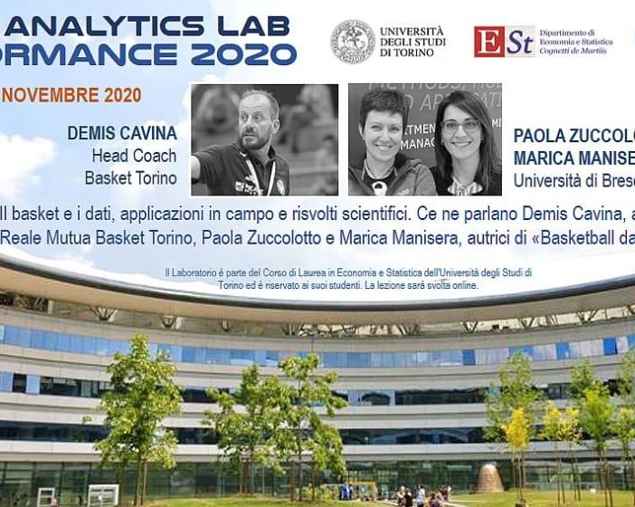 Reale Mutua Basket Torino, coach Cavina relatore per sport analytics lab performance 2020