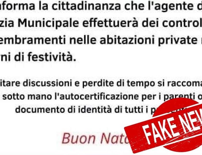Il volantino &quot;falso&quot; che annuncia i controlli di polizia durante le festività