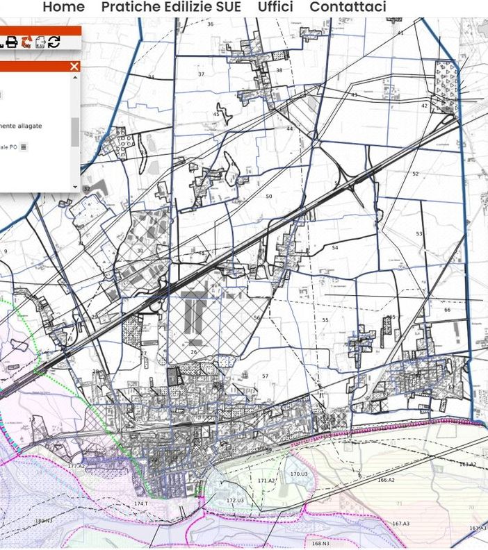 Una delle mappe del Geoportale