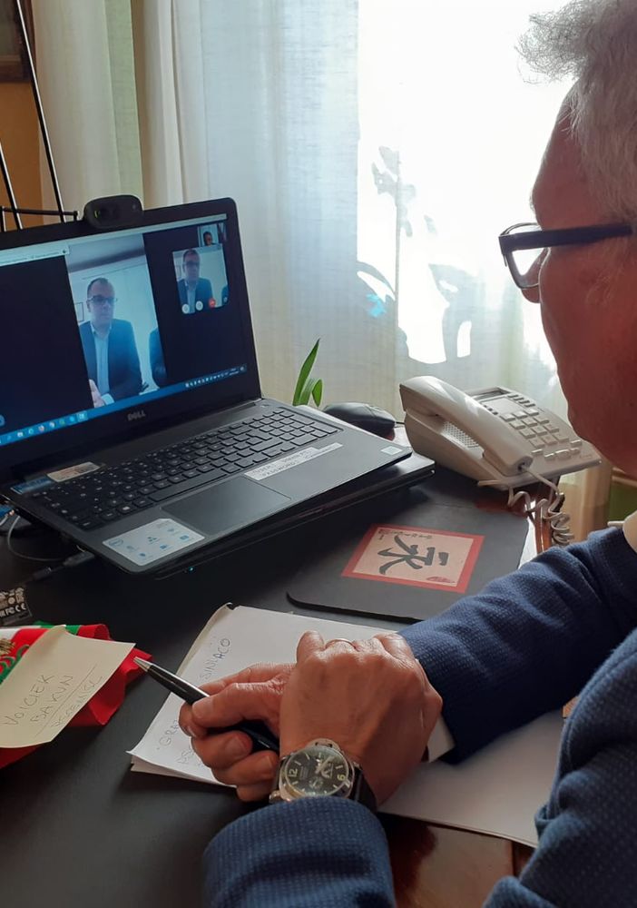 Claudio Castello in videoconferenza con il sindaco di Przemysl
