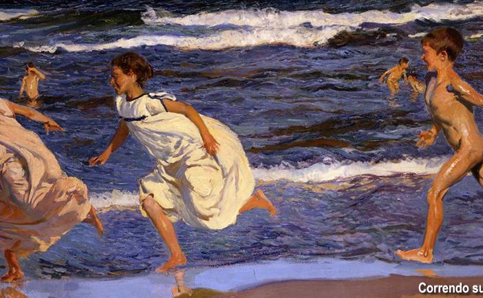 Correndo sulla spiaggia, Valencia - Joaquín Sorolla 1908 - Olio su tela - Museo de Bellas Artes de Asturias