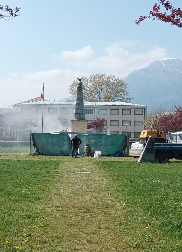 I lavori al Parco della Rimembranza lusernese