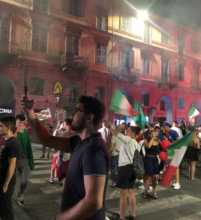 Italia campione d'Europa, festa a Pinerolo