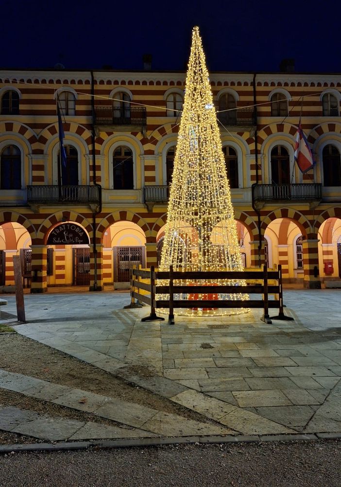 La prova di accensione di sabato del nuovo albero di Natale