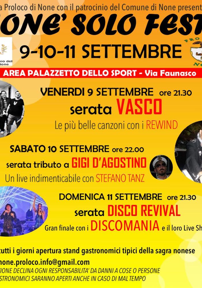 A None si torna a fare festa con tre serate dedicate al cibo e alla musica dal vivo