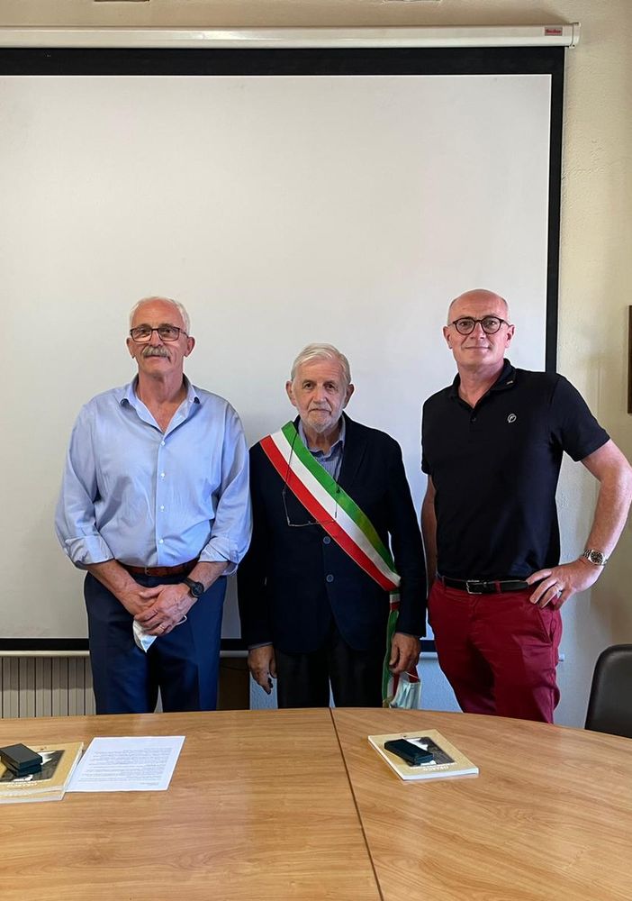 Da sinistra Ezio Bruno, Adriano Miglio e Julien Burel nella presentazione di ieri