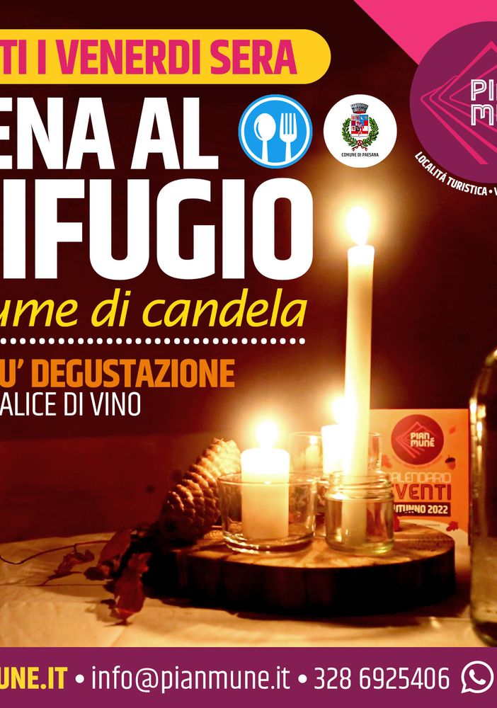 Pian Muné di Paesana: continuano le cene a lume di candela