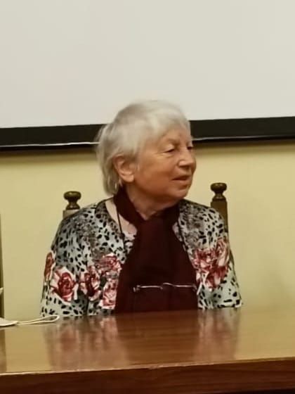 Marta Baret a una presentazione del secondo volume di ‘Gente in guerra’