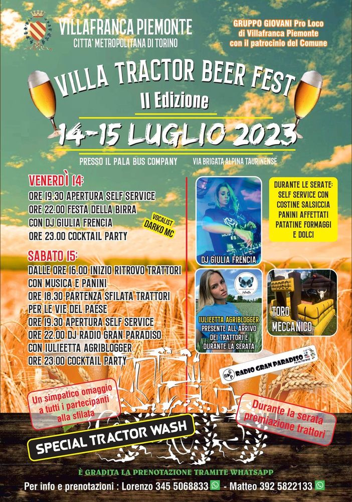 I ragazzi di Villafranca Piemonte chiamano a raccolta i trattoristi per il loro Villa Tractor Beer Fest