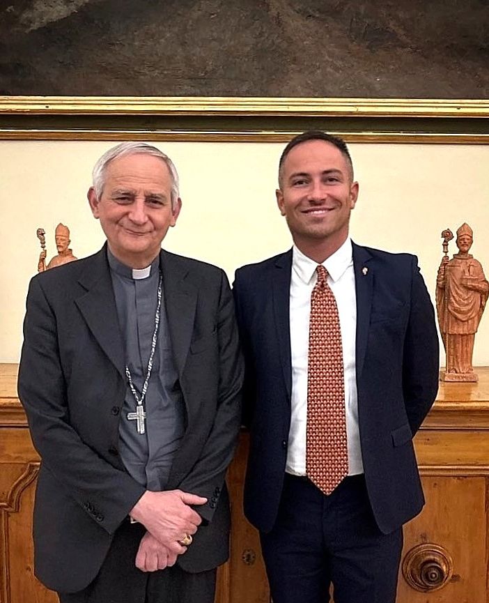 Udienza privata tra il Presidente della Fondazione San Michele Arcangelo, Luca Baravalle e il Cardinale Matteo Maria Zuppi, Presidente CEI