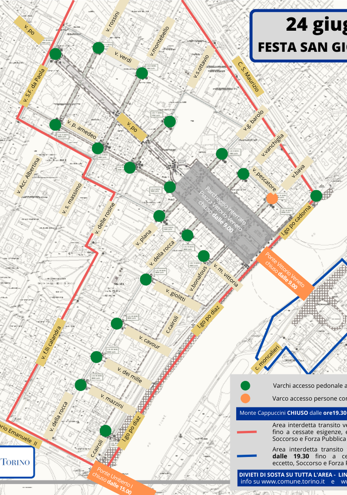 mappa accessi centro