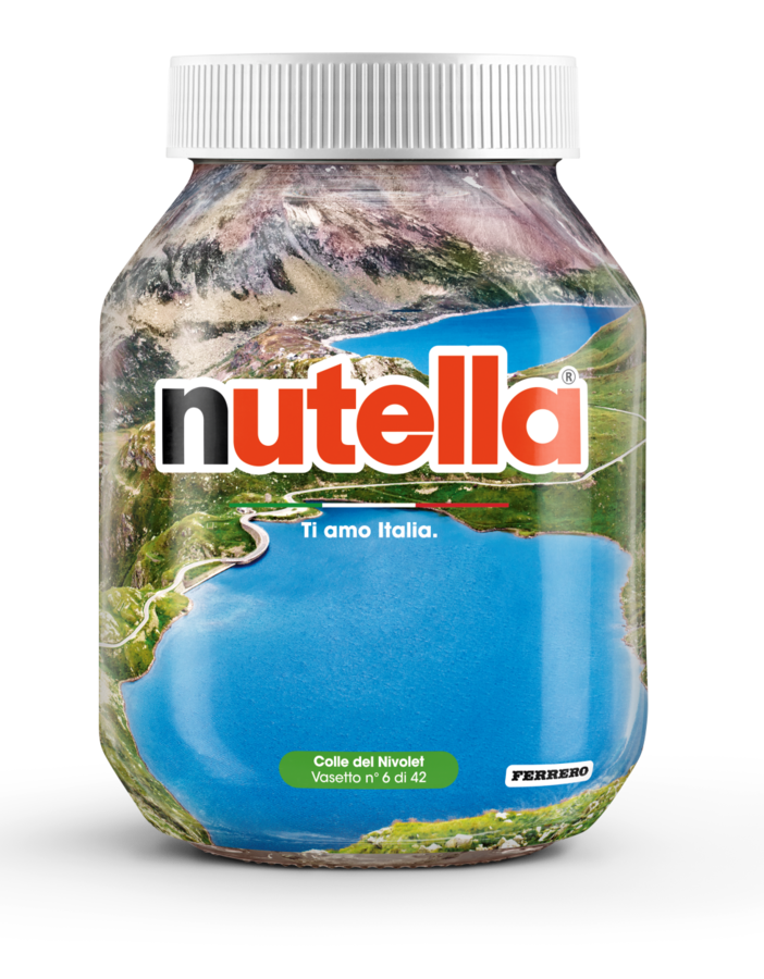 Immagini dei laghi Iren riprodotti sui vasetti Nutella