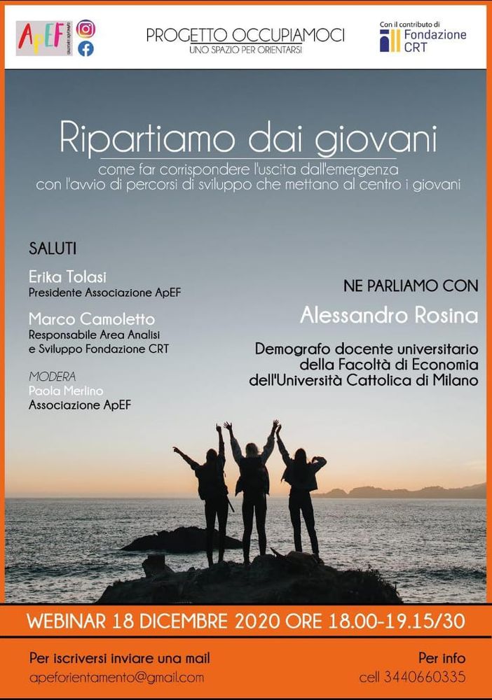 Webinar ApEF &quot;Ripartiamo dai giovani&quot;