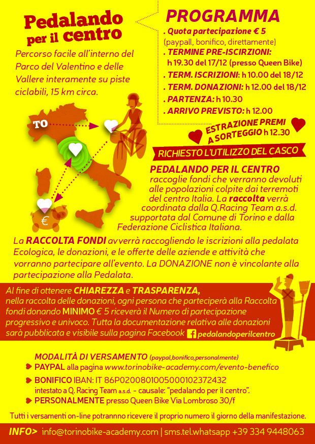 Il 18 dicembre, al parco del Valentino,  c’è la pedalata ecologica non competitiva “Pedalando per il centro”