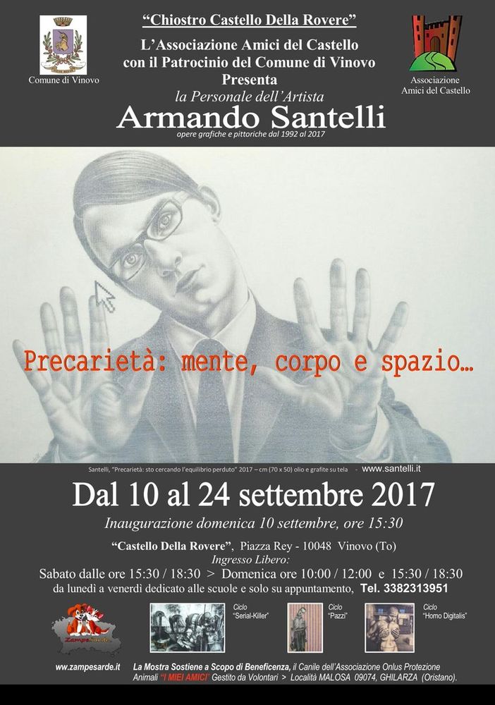 Vinovo, domenica inaugura la mostra &quot;Precarietà: mente, corpo e spazio&quot;