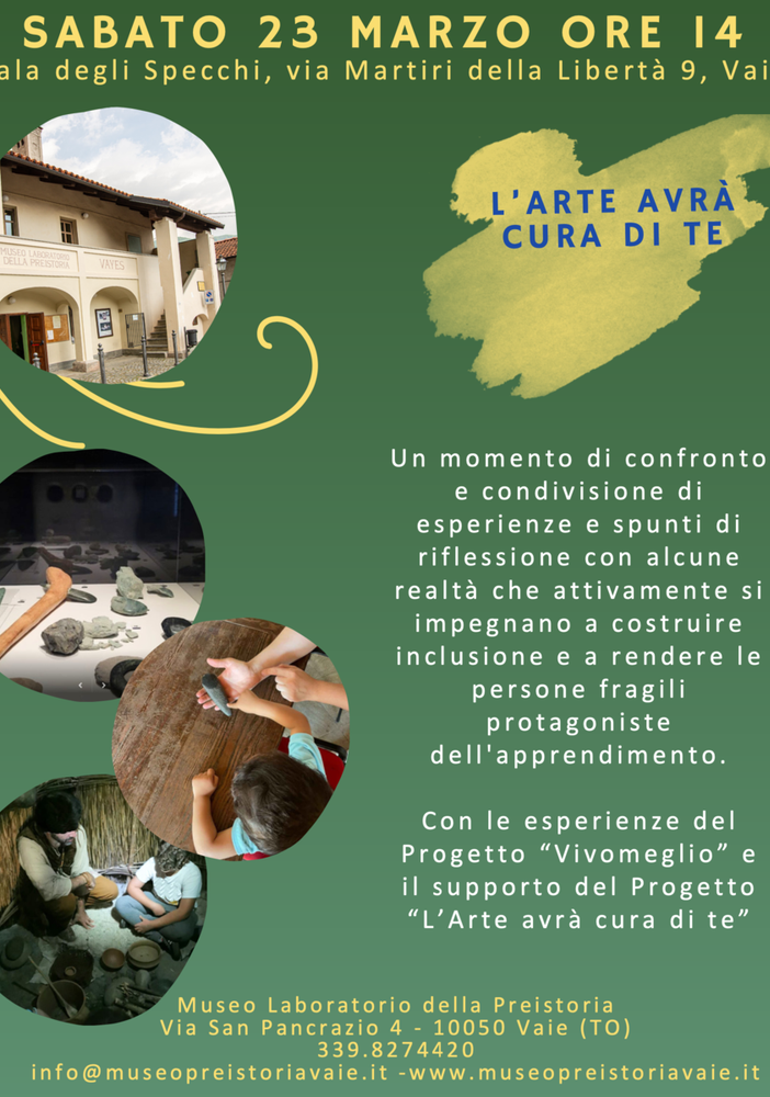 Al Museo laboratorio della Preistoria di Vaie il convegno &quot;L'arte avrà cura di te&quot;