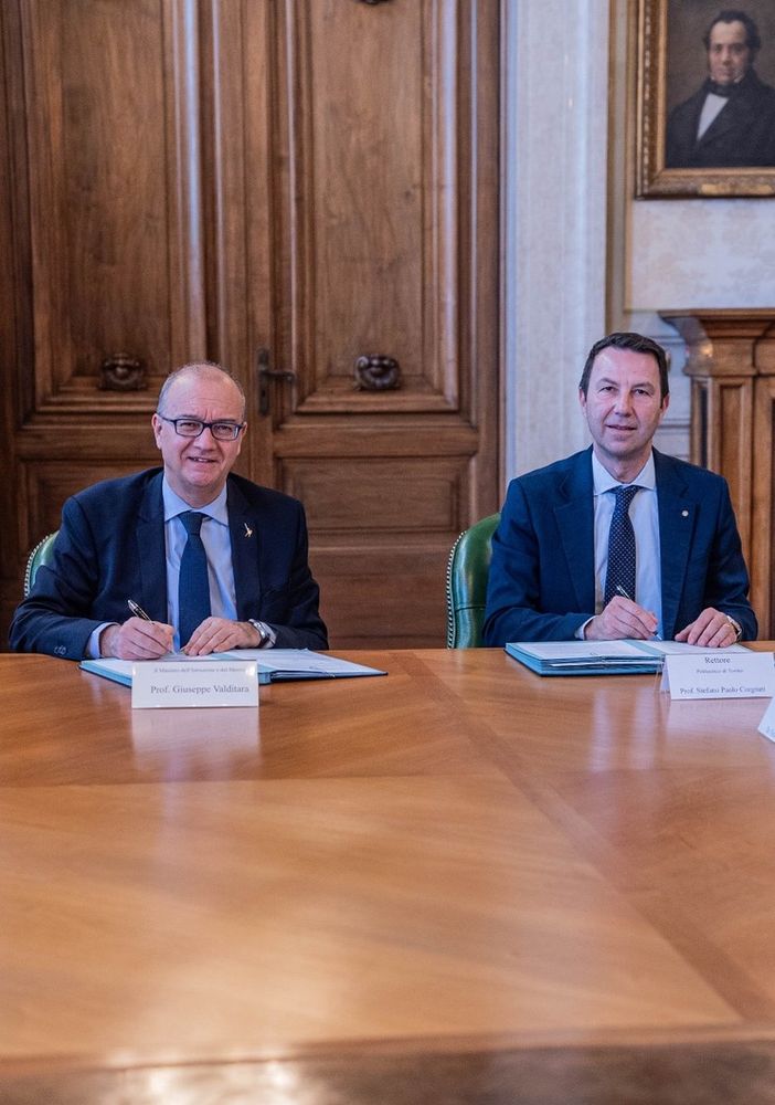 Il ministro Valditara e il rettore del Politecnico Corgnati