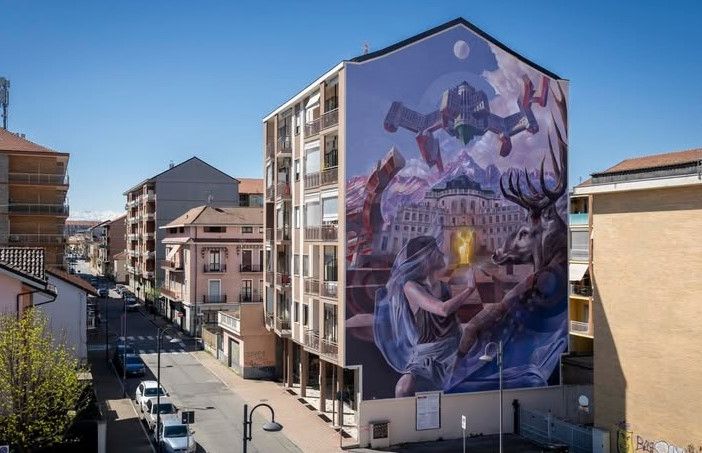 Nichelino dedica un murale al gioiello del territorio: la Palazzina di Stupinigi