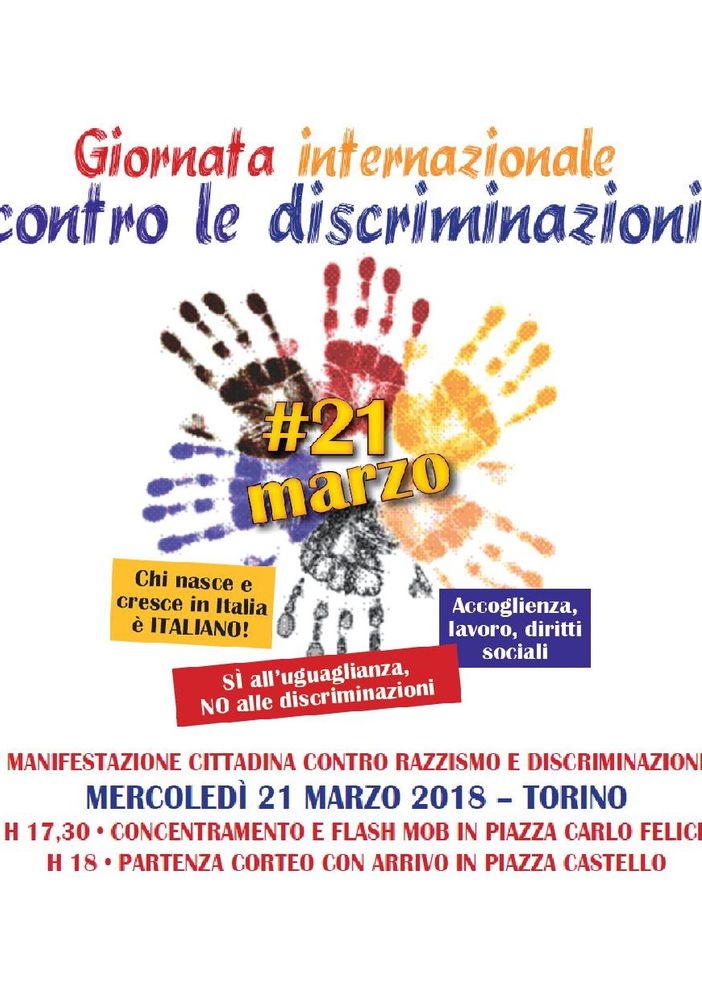 Mercoledì la Rete 21 Marzo organizza un corteo e una manifestazione contro il razzismo