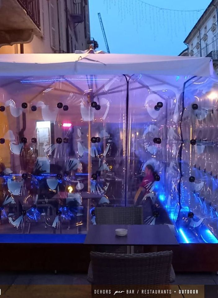 Pareti gonfiabili per dehors di bar e ristoranti