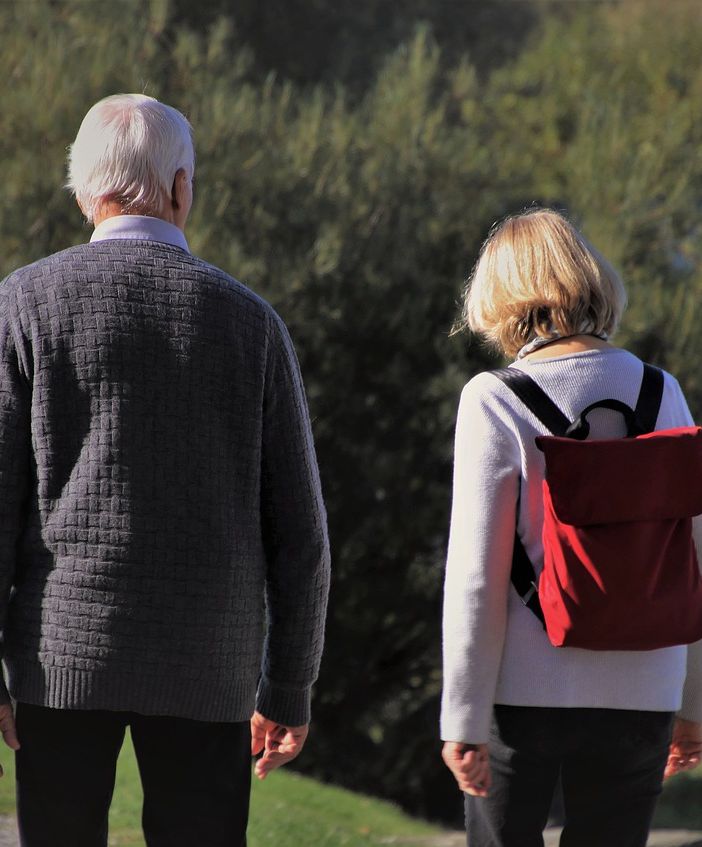 anziani a passeggio insieme
