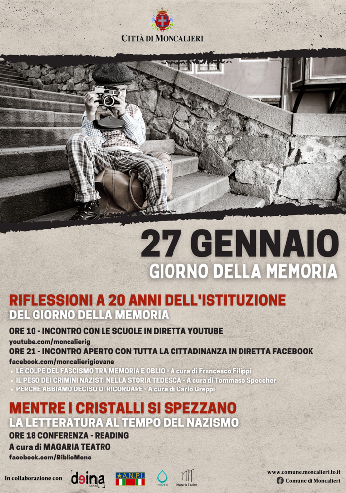 locandina eventi Giorno della Memoria a Moncalieri