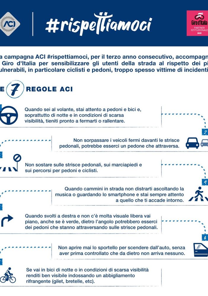 ACI Torino al Giro d'Italia 2021 per la sicurezza stradale