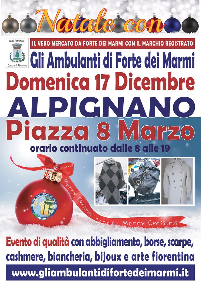 Natale con l’originale Consorzio &quot;Gli Ambulanti di Forte dei Marmi&quot; ad Alpignano