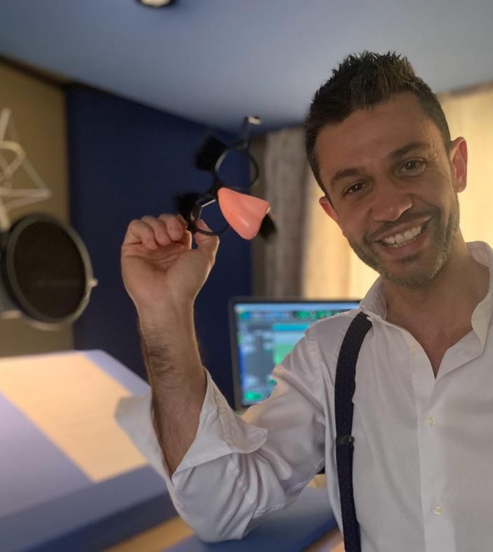 Alessandro Rigotti in sala doppiaggio
