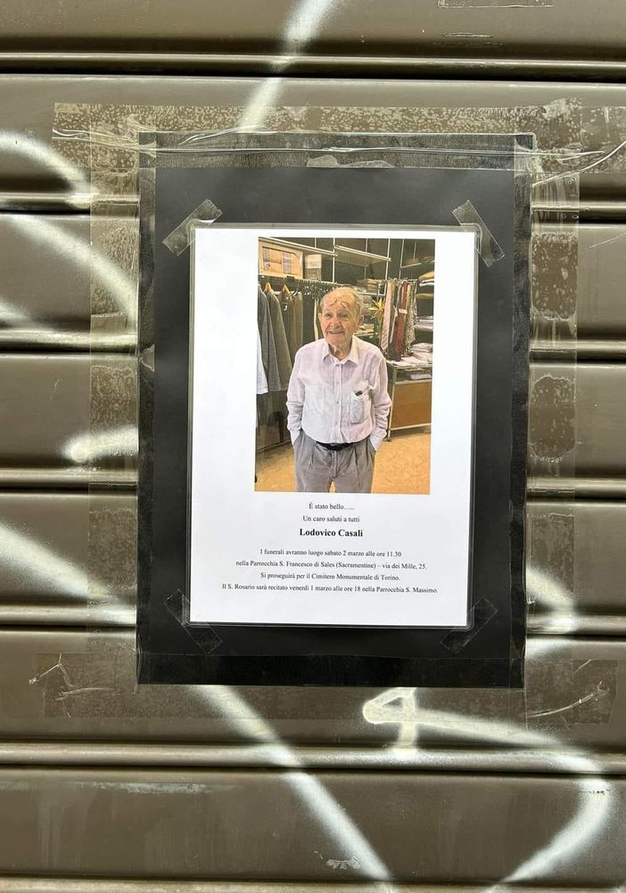 Il centro di Torino dice addio a Lodovico Casali, titolare della storica camiceria