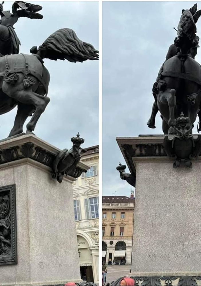 Il Caval 'd brons ripulito: cancellata la scritta &quot;Palestrina Libera&quot;