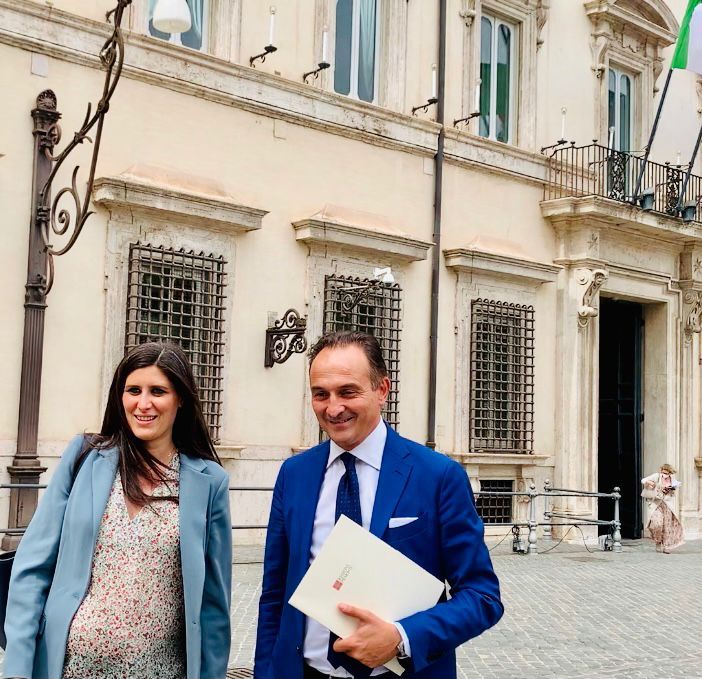 Alberto Cirio con Chiara Appendino a Roma