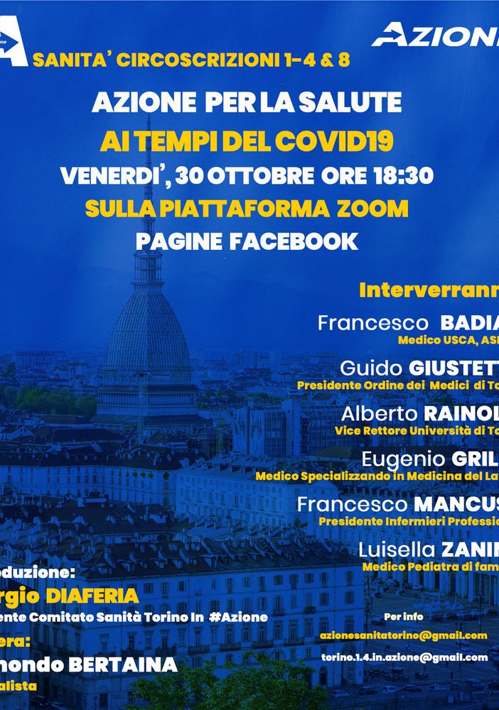Venerdì 30 il convegno &quot;Azione per la sanità ai tempi del Covid 19&quot;