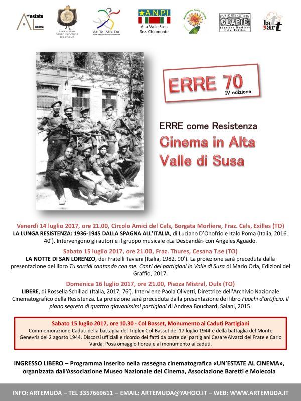 Cinema e resistenza del week end dell'Alta Valsusa