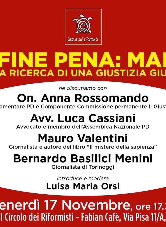 Alla ricerca di una giustizia giusta: ne se parla questa pomeriggio a Torino