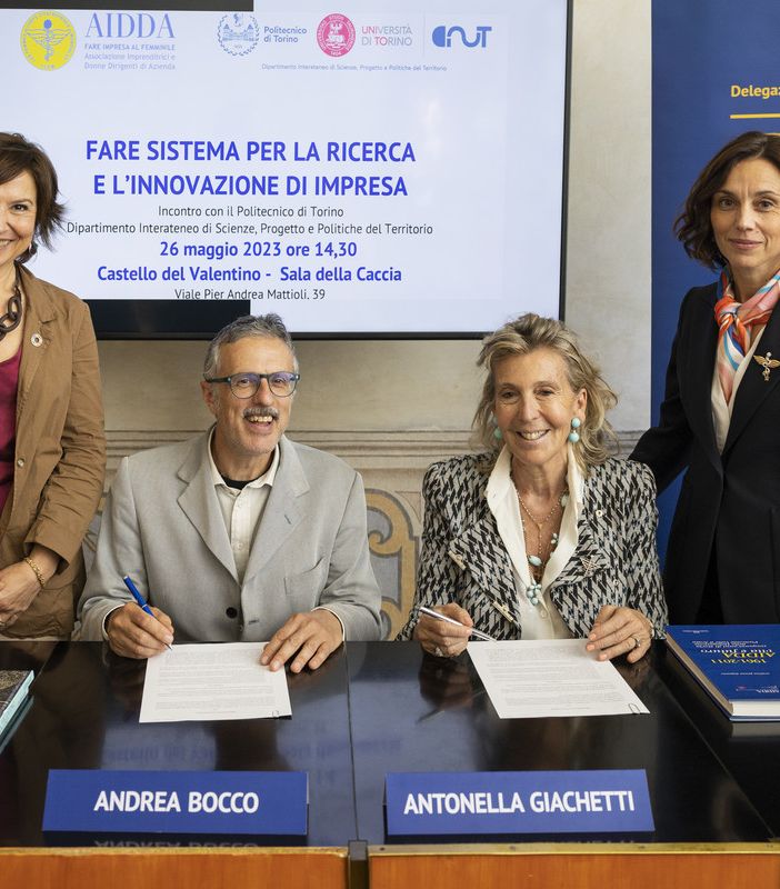 Siglato al Castello del Valentino protocollo d’intesa tra Politecnico e Associazione Imprenditrici e Donne Dirigenti d’Azienda